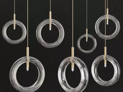 BOMMA LENS Crystal pendant lamp low ply 3d model Low-poly 3D model