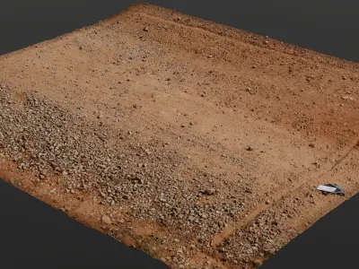 Dirtroad01 piece of dirt on table 3D model