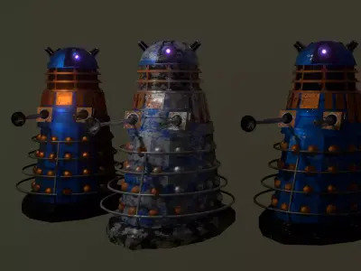 STEAMPUNK SCIENCE DALEK PACK - Rogue Film Productions Low-poly 3D model