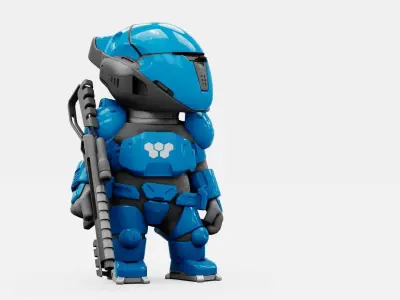TOON MECHA SOLDIER RIGGED 3D model