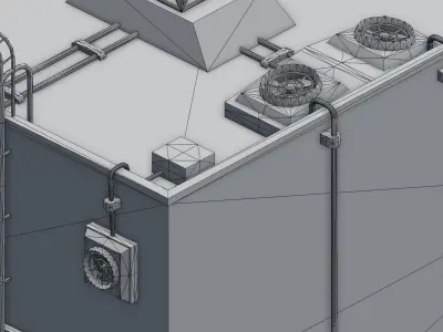 Futuristic Building  Low-poly 3D model