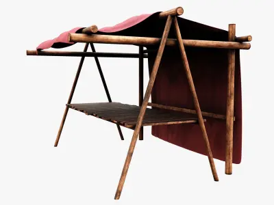 Market Stall Cotton  Low-poly 3D model