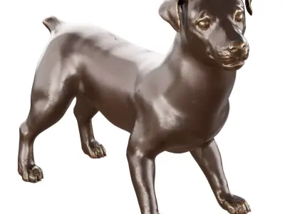 Jack Russell dog figurine 3D model