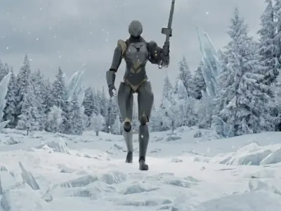 Futuristic Sci-Fi Robot Soldier 3D Model Low-poly 3D model