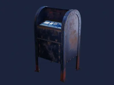 Mailbox 3D Model old rusty 3D model