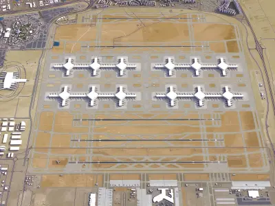 Dubai - Al Maktoum Airport Low-poly 3D model