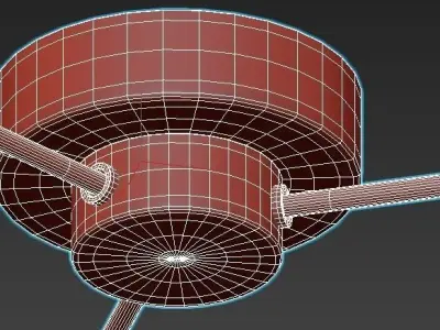 CHARTRES-CH three light brass ceiling fixture with glass globes 3D model