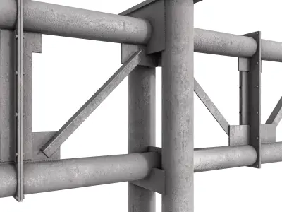 Direction sign on a T-shaped support 3D model