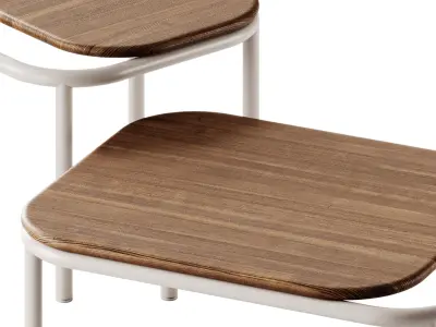 DESERT Wooden Coffee Table set  3D model