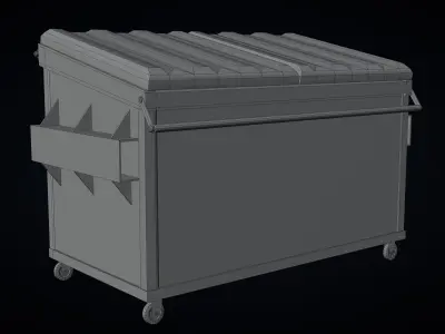 Dumpster Openable Lids Game-Ready Low-poly 3D model