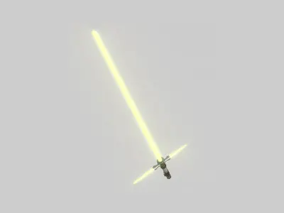 Star Wars Lightsaber Crossguard 05 Yellow - SciFi Weapon Low-poly 3D model