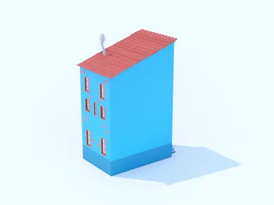 Italian Building number 7 Lowpoly Low-poly 3D model