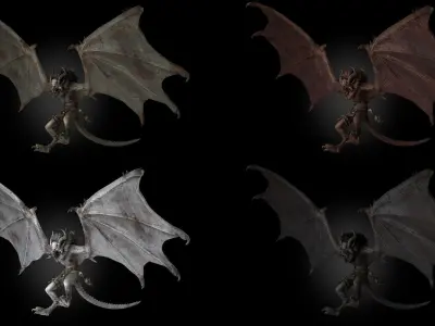 Harpy Vampire Low-poly 3D model