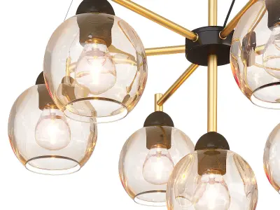 Smoky Sphere Chandelier with Smoky Glass 3D model