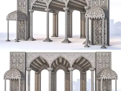 Fragment of a building in Arabic style 3D model