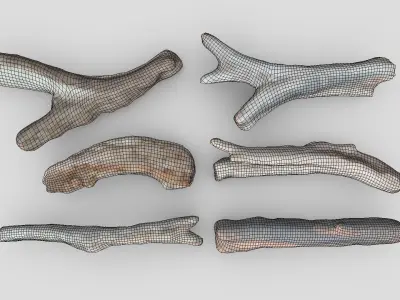 Dead Wood Pack Low-poly 3D model