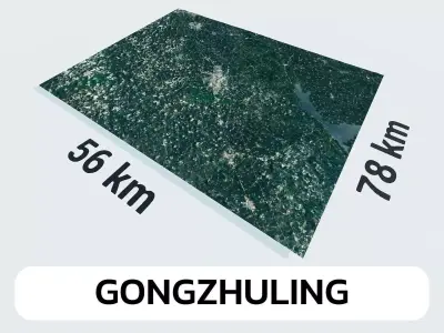 Gongzhuling China City Landscape 3D Model 3D model