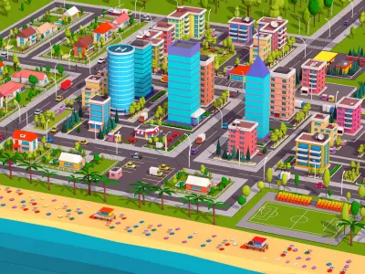 Polygonia Low Poly City Pack Low-poly 3D model