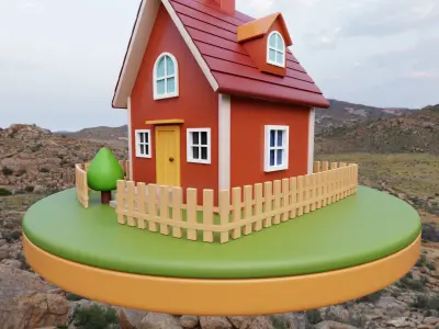 Simple Low-Poly 3D House Exterior Model 3D model
