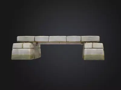 Stone Crossing Low-poly 3D model