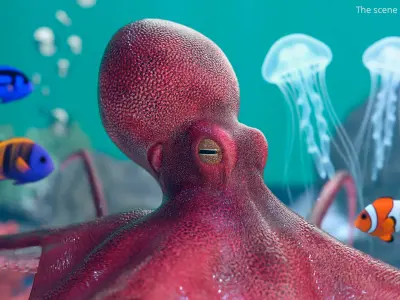  Octopus Vulgaris Rigged for Blender 