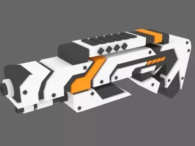 Scifi Gun GR03 3D Model Low-poly 3D model