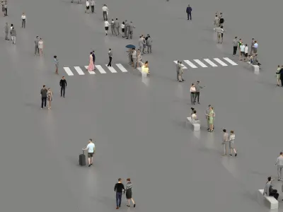 3D PEOPLE CROWDS - TOTAL PACK - ULTIMATE SPEED SOLUTION Low-poly 3D model