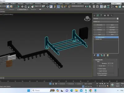 Wall Mounted Clothes Hanger Rack Set 3D model