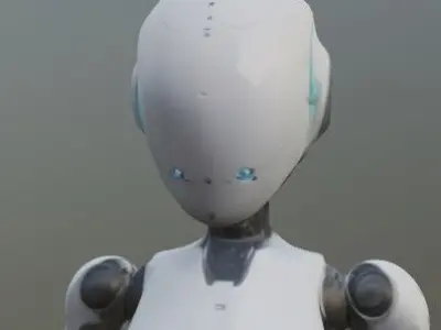 Female robot 3D model purchase