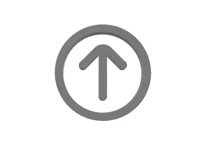 3d arrow circle up Low-poly 3D model