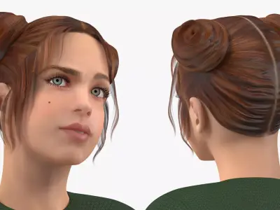 Urban Style Teenage Girl Rigged 3D model