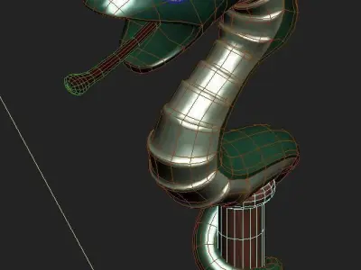 Cartoon version - melon snake lights 3D model