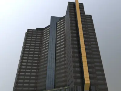 Amsterdam Millenium Tower Low-poly 3D model