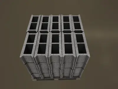 Block concrete Low-poly 3D model