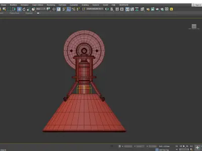 Painted Wall Sconce Low-poly 3D model