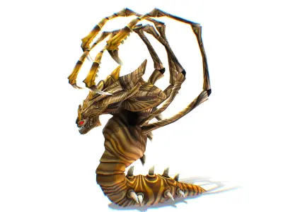 Animated Monster Snake Lizard Reptile Bug Low-poly 3D model