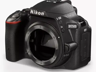 Nikon D5500 DSLR camera Low-poly 3D model