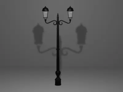 Lantern in the park with light PBR Game-ready Low-poly 3D model buy
