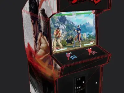Arcade machine metal slug and street fighter Low-poly 3D model Low-poly 3D model