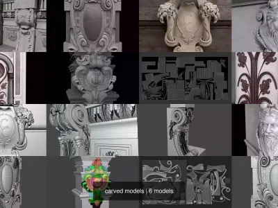 carved models 3D Model Pack