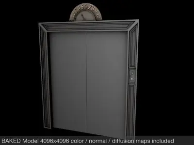 Fancy Elevator Door Low-poly 3D model