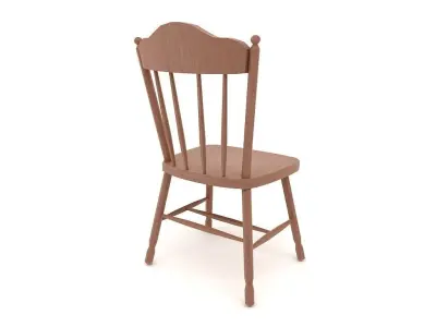 Chair wooden Low-poly 3D model