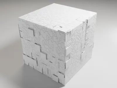 sci-fi cube Low-poly 3D model