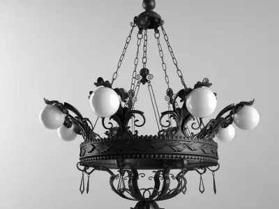 Chandelier Effe Bi Ferro Battuto Artistico  Lighting L-616 3D model