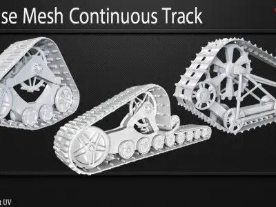 20 Base Mesh Continuous Track  Vol 02 Game Ready Low-poly 3D model