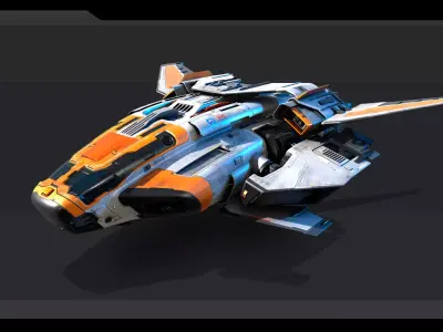 RQ5 - Space Defence Shuttle  Low-poly 3D model