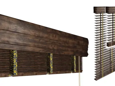 Dark Wood Venetian Blind Free 3D model
