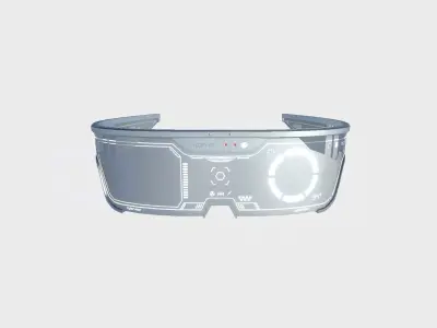 SciFi Glasses Visor 06 White - Character Design Fashion Low-poly 3D model