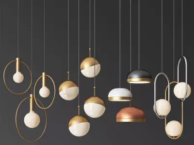 Four Hanging Light Set 07 3D model