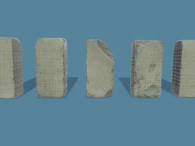3D Scan Old Silicate Bricks Pack - Props Low-poly 3D model